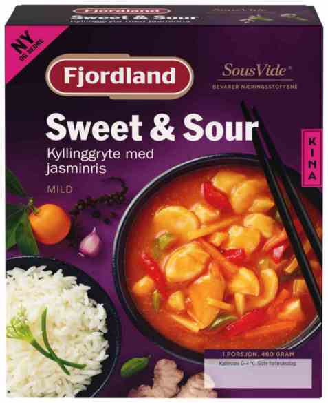 Bilde av Fjordland sweet and sour kyllinggryte med jasminris. Bilde av Fjordland sweet and sour kyllinggryte med jasminris.