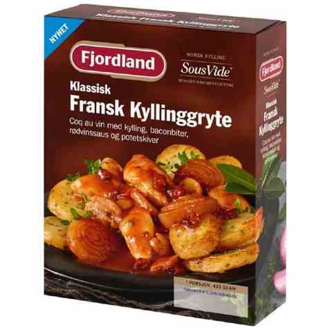 Bilde av Fjordland Fransk kyllinggryte coq au vin. Bilde av Fjordland Fransk kyllinggryte coq au vin.