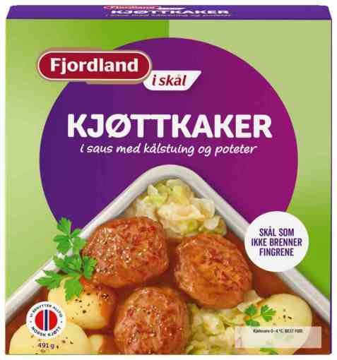 Bilde av Fjordland Kjøttkaker i saus i skål. Bilde av Fjordland Kjøttkaker i saus i skål.