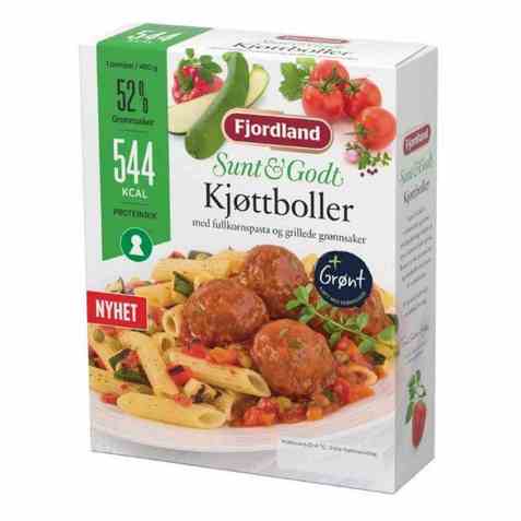 Bilde av Fjordland Sunt & Godt Kjøttboller m/pasta. Bilde av Fjordland Sunt & Godt Kjøttboller m/pasta.