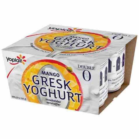 Bilde av Fjordland Yoplait Double 0 prosent Gresk Yoghurt Mango. Bilde av Fjordland Yoplait Double 0 prosent Gresk Yoghurt Mango.