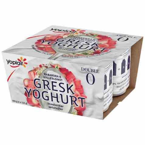 Bilde av Fjordland Yoplait Double 0 prosent Gresk Yoghurt Rabarbra og hylleblomst. Bilde av Fjordland Yoplait Double 0 prosent Gresk Yoghurt Rabarbra og hylleblomst.