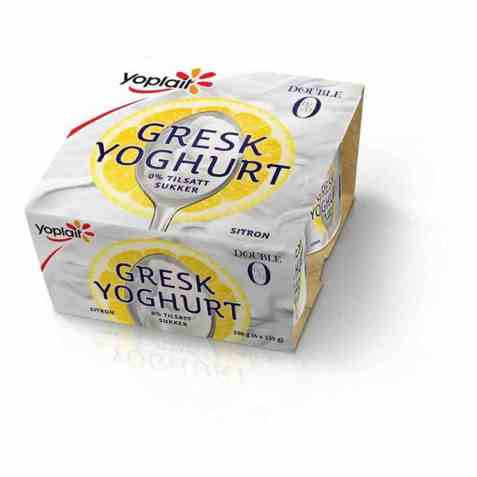 Bilde av Fjordland Yoplait Double 0 prosent Gresk Yoghurt Sitron.