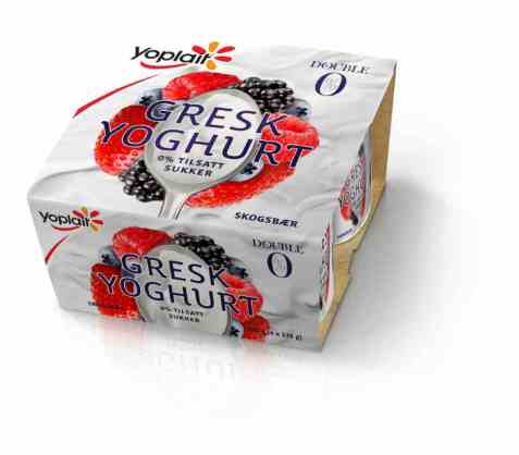 Bilde av Fjordland Yoplait Double 0 prosent Gresk Yoghurt Skogsbær. Bilde av Fjordland Yoplait Double 0 prosent Gresk Yoghurt Skogsbær.