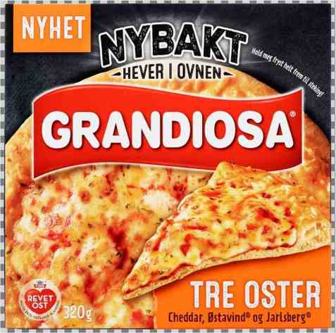 Bilde av Grandiosa Nybakt Tre Oster. Bilde av Grandiosa Nybakt Tre Oster.