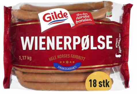 Bilde av Gilde Wienerpølser 1,17 kg. Bilde av Gilde Wienerpølser 1,17 kg.