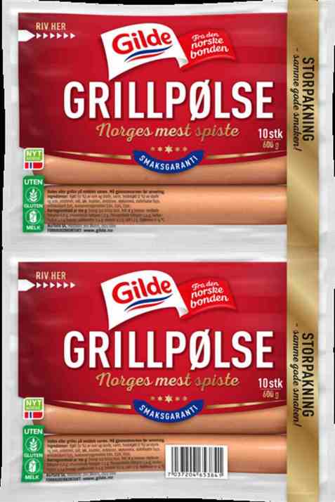 Bilde av Gilde Grillpølse 2x600 gr. Bilde av Gilde Grillpølse 2x600 gr.