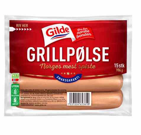 Bilde av Gilde Grillpølse 900 gr. Bilde av Gilde Grillpølse 900 gr.