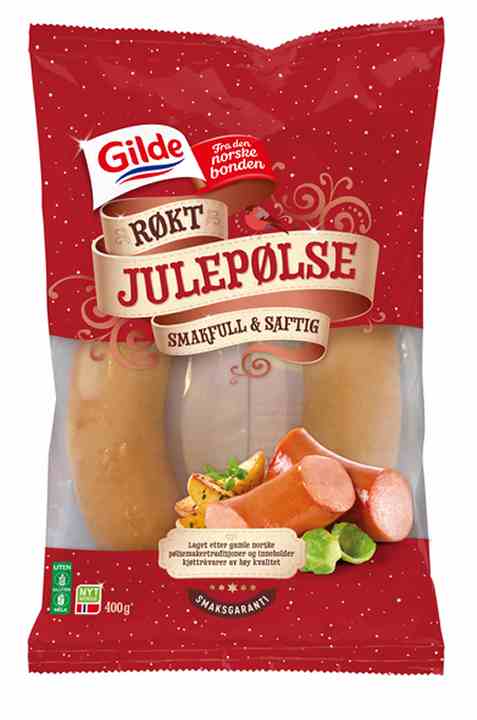 Bilde av Gilde Julepølse røkt 400 gr. Bilde av Gilde Julepølse røkt 400 gr.