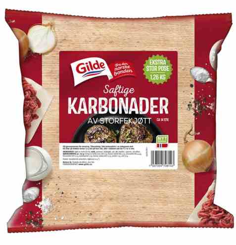 Bilde av Gilde saftige Karbonader av storfekjøtt 1260 gr. Bilde av Gilde saftige Karbonader av storfekjøtt 1260 gr.