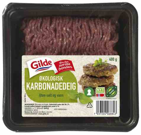 Bilde av Gilde økologisk karbonadedeig. Bilde av Gilde økologisk karbonadedeig.