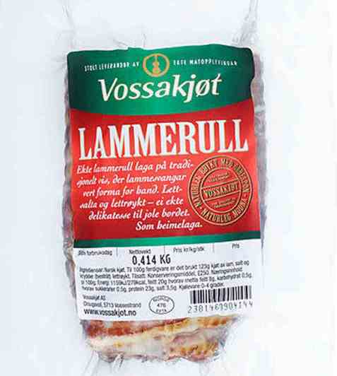 Bilde av Vossakjøt kokt lammerull. Bilde av Vossakjøt kokt lammerull.