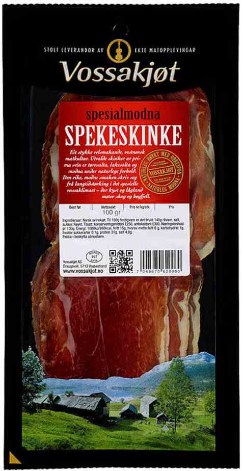 Bilde av Vossakjøt spekeskinke skivet. Bilde av Vossakjøt spekeskinke skivet.