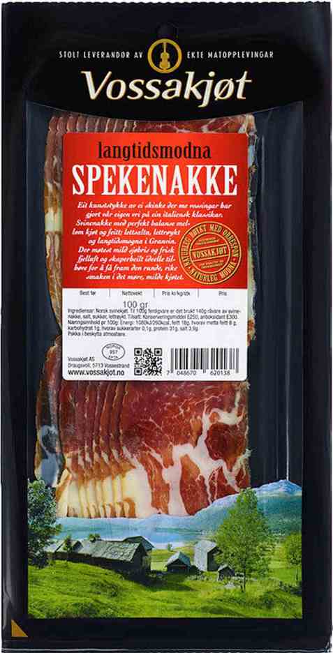 Bilde av Vossakjøt spekenakke skivet.