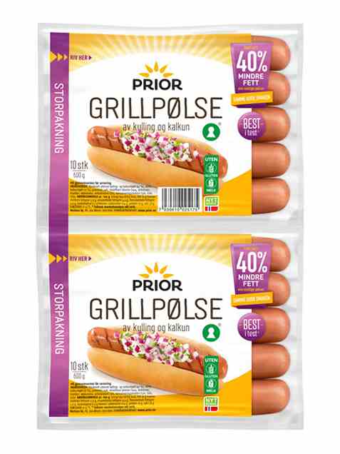 Bilde av Prior grillpølse kylling og kalkun 1200 gr. Bilde av Prior grillpølse kylling og kalkun 1200 gr.