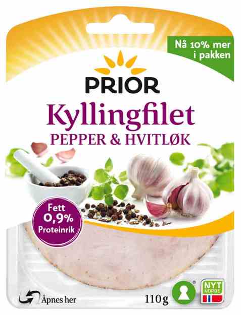 Bilde av Prior kyllingfilet pepper og hvitløk. Bilde av Prior kyllingfilet pepper og hvitløk.