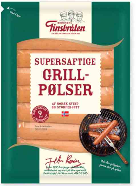 Bilde av Finsbråten Grillpølser 200 gr. Bilde av Finsbråten Grillpølser 200 gr.