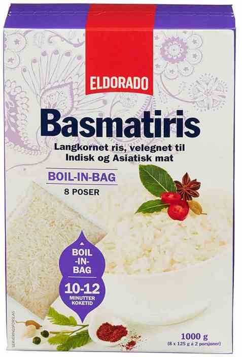 Bilde av Eldorado basmatiris boil in bag 1kg. Bilde av Eldorado basmatiris boil in bag 1kg.