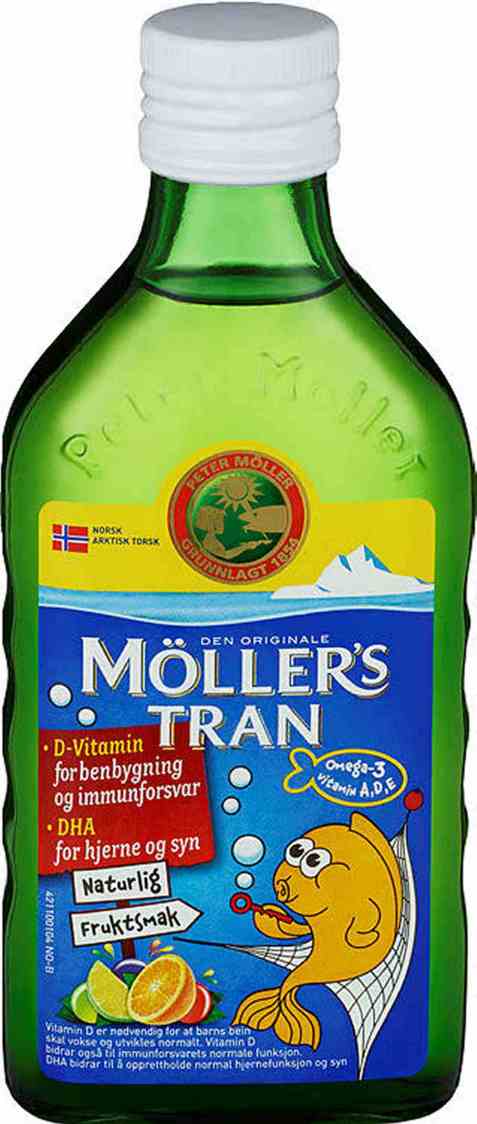 Bilde av Møllers Tran fruktsmak 250 ml. Bilde av Møllers Tran fruktsmak 250 ml.