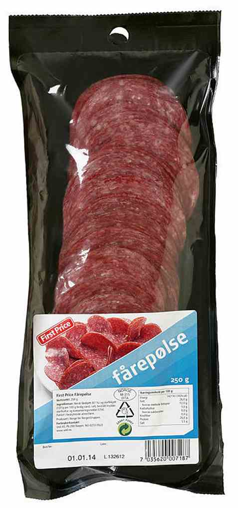 Bilde av First Price fårepølse. Bilde av First Price fårepølse.