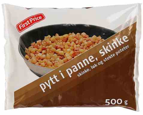 Bilde av First Price pytt i panne med skinke. Bilde av First Price pytt i panne med skinke.