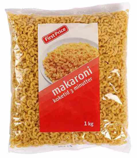 Bilde av First price makaroni. Bilde av First price makaroni.