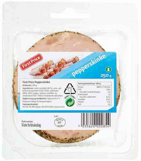 Bilde av First Price pepperskinke 250 gr. Bilde av First Price pepperskinke 250 gr.