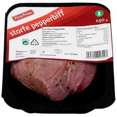 Bilde av First Price storfe pepperbiff. Bilde av First Price storfe pepperbiff.