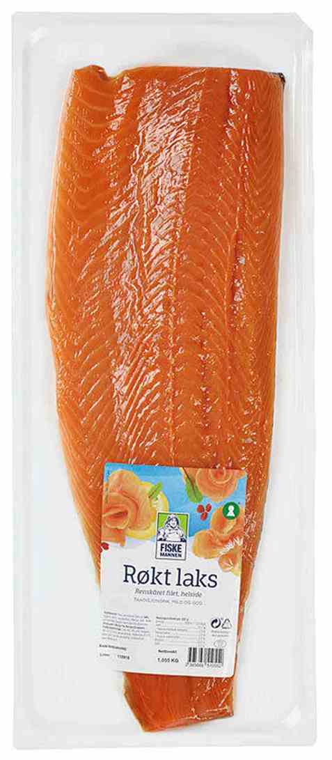 Bilde av Fiskemannen røkt laks helside.