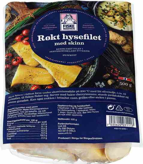 Bilde av Fiskemannen røkt hyse. Bilde av Fiskemannen røkt hyse.