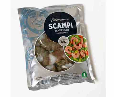 Bilde av Fiskemannen scampi rå med skall 8/12. Bilde av Fiskemannen scampi rå med skall 8/12.