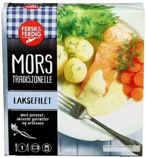 Bilde av Fersk og ferdig laks med poteter. Bilde av Fersk og ferdig laks med poteter.