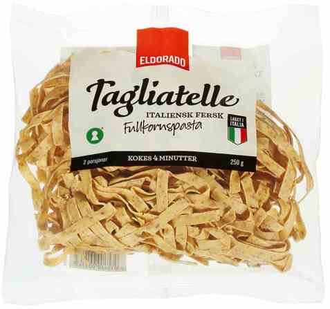 Bilde av Fersk og ferdig tagliatelle fullkorn. Bilde av Fersk og ferdig tagliatelle fullkorn.