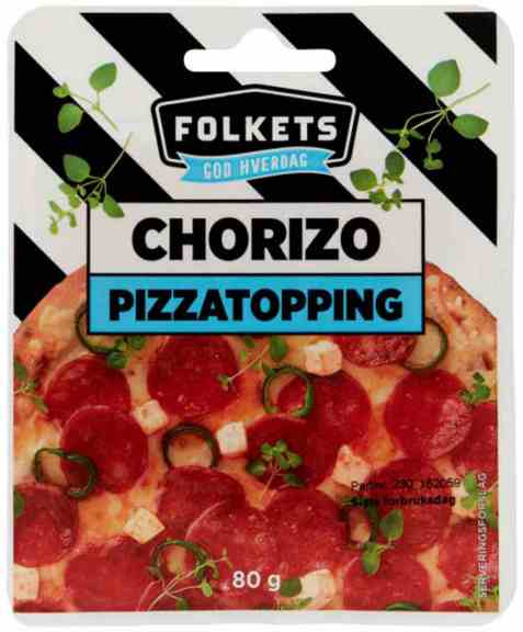 Bilde av Folkets pizzatopping chorizo. Bilde av Folkets pizzatopping chorizo.