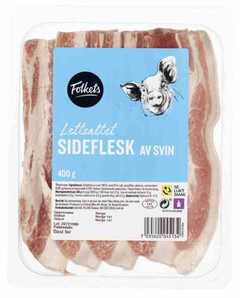Bilde av Folkets sideflesk Salt i Skiver 400g. Bilde av Folkets sideflesk Salt i Skiver 400g.