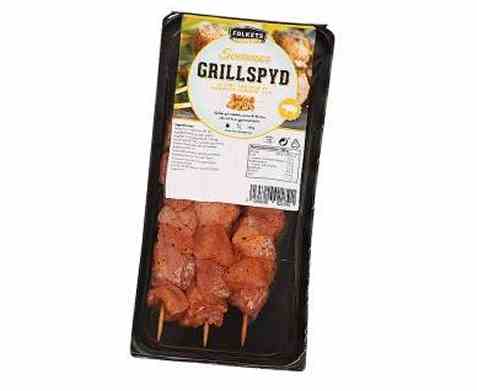 Bilde av Folkets grillspyd svin paprika, løk og koriander. Bilde av Folkets grillspyd svin paprika, løk og koriander.