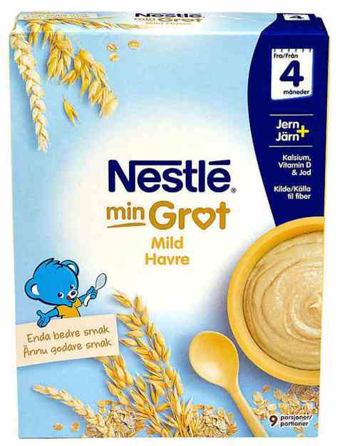 Bilde av Nestlé min grøt havre mild fra 4 mnd, pulver. Bilde av Nestlé min grøt havre mild fra 4 mnd, pulver.