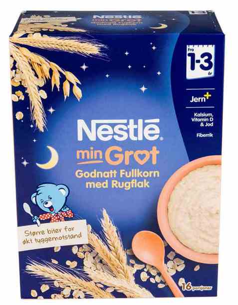 Bilde av Nestlé min grøt God natt fullkorn fra 12 mnd, pulver.