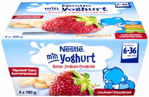 Bilde av Nestle min yoghurt banan jordbær 6 mnd. Bilde av Nestle min yoghurt banan jordbær 6 mnd.