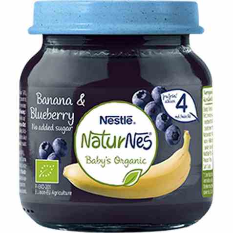 Bilde av Nestlé naturnes økologisk banana blueberry 4 mnd. Bilde av Nestlé naturnes økologisk banana blueberry 4 mnd.