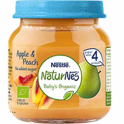 Bilde av Nestlé naturnes økologisk eple og fersken 4 mnd. Bilde av Nestlé naturnes økologisk eple og fersken 4 mnd.