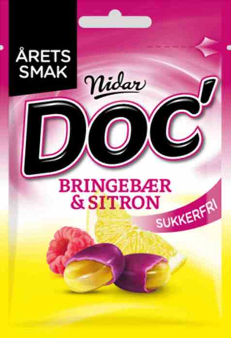 Bilde av Nidar Doc Halslinser bringebær og sitron. Bilde av Nidar Doc Halslinser bringebær og sitron.