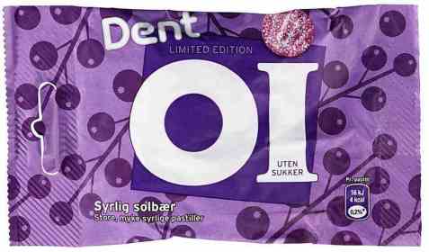 Bilde av Dent Oi syrlig solbær. Bilde av Dent Oi syrlig solbær.