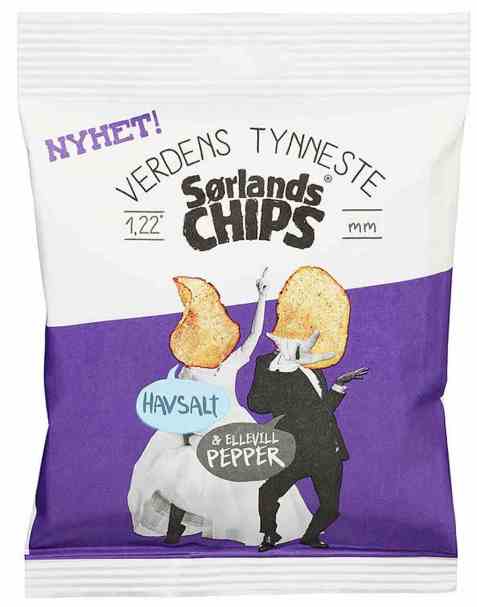 Bilde av Sørlandschips verdens tynneste. Bilde av Sørlandschips verdens tynneste.