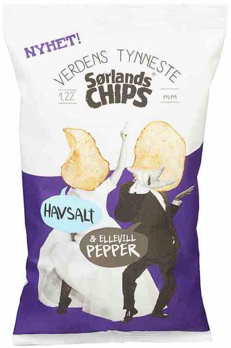 Bilde av Sørlandschips verdens tynneste 250 gr. Bilde av Sørlandschips verdens tynneste 250 gr.