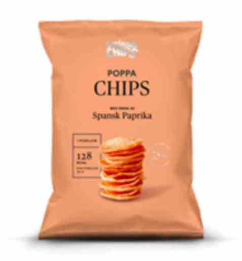 Bilde av Sørlandschips poppa chips spansk paprika. Bilde av Sørlandschips poppa chips spansk paprika.