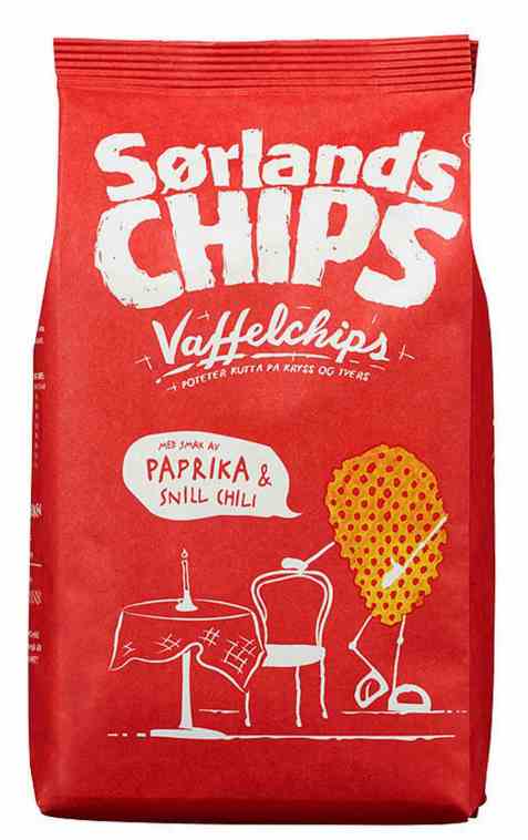 Bilde av Sørlandschips vaffelchips paprika og chili.