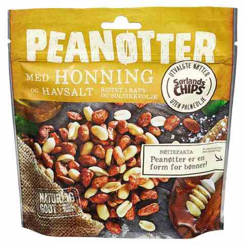 Bilde av Sørlandschips peanøtter honning og havsalt. Bilde av Sørlandschips peanøtter honning og havsalt.