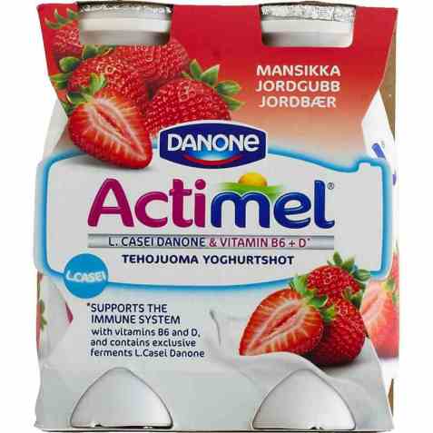 Bilde av Danone Actimel jordbær. Bilde av Danone Actimel jordbær.