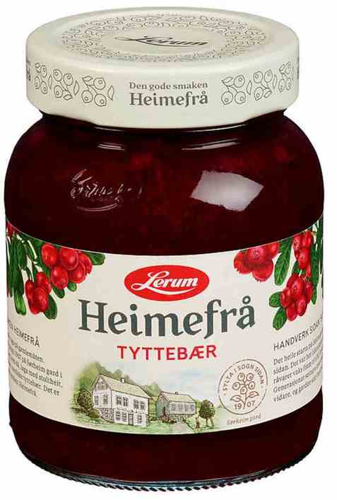 Bilde av Lerum heimefrå tyttebær. Bilde av Lerum heimefrå tyttebær.